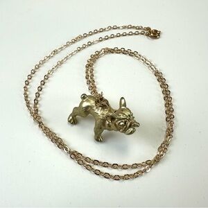 French Bulldog  NEW pendant on chain necklace goldtone